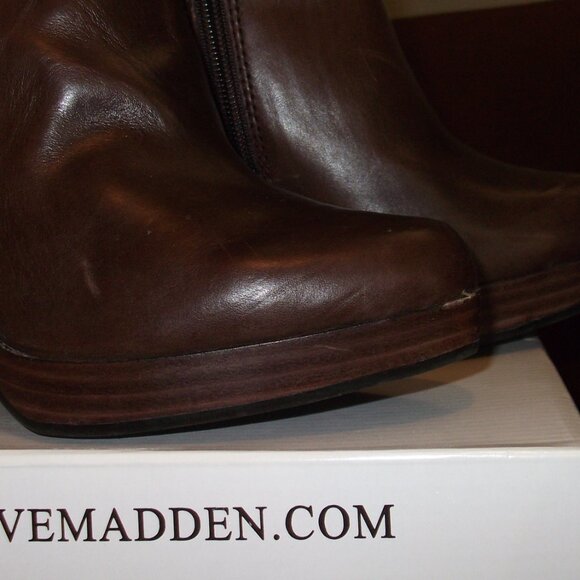 Steve Madden "Remedie" brown leather women's boots $160 size 7 1/2 M - Picture 8 of 13